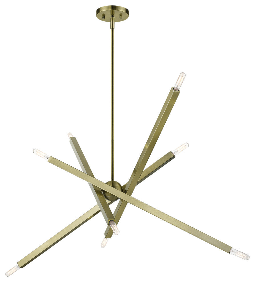 Livex Lighting Monaco 8-Light Antique Brass Large Linear Chandelier