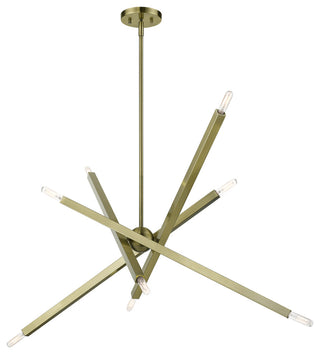 Livex Lighting Monaco 8-Light Antique Brass Large Linear Chandelier