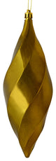 Vickerman M183114S 8" White Shiny Swirl Finial Ornament, Pack of 6