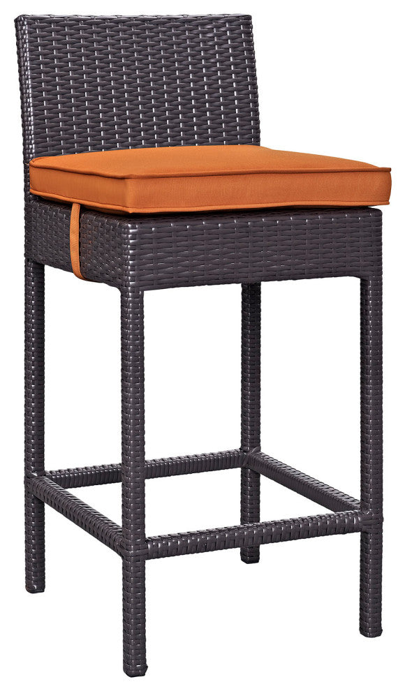 Espresso Orange Convene 4 Piece Outdoor Patio Pub Set