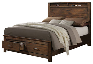 Merrilee Storage Bed, Queen, Oak, Eastern King Storage Bed