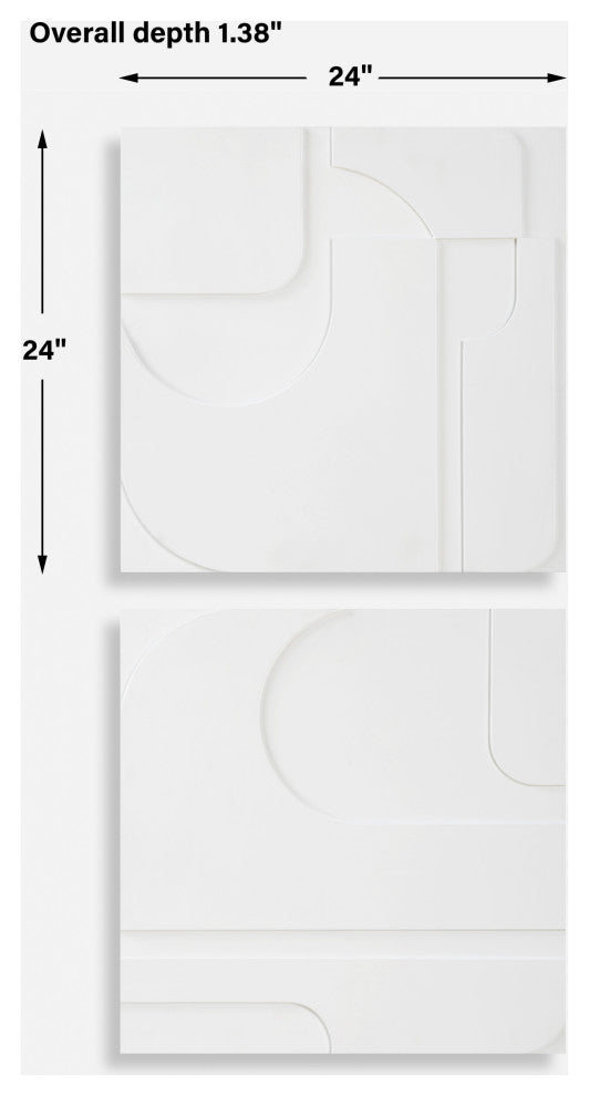 Uttermost - 04373 - Wall Decor, S/2 - Contours - Solid White