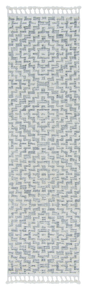 105 X 156 Ivory  Grey Polyester Rug