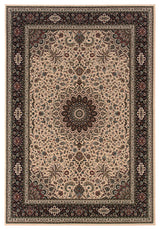 Aiden Traditional Vintage Inspired Ivory/Black Rug, 4' x 5'9"