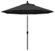 9' Bronze Push-Button Tilt Crank Aluminum Umbrella, Black Pacifica