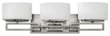 Lanza Bath 3-Light, Antique Nickel With Etched Opal Glass