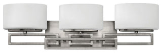 Lanza Bath 3-Light, Antique Nickel With Etched Opal Glass