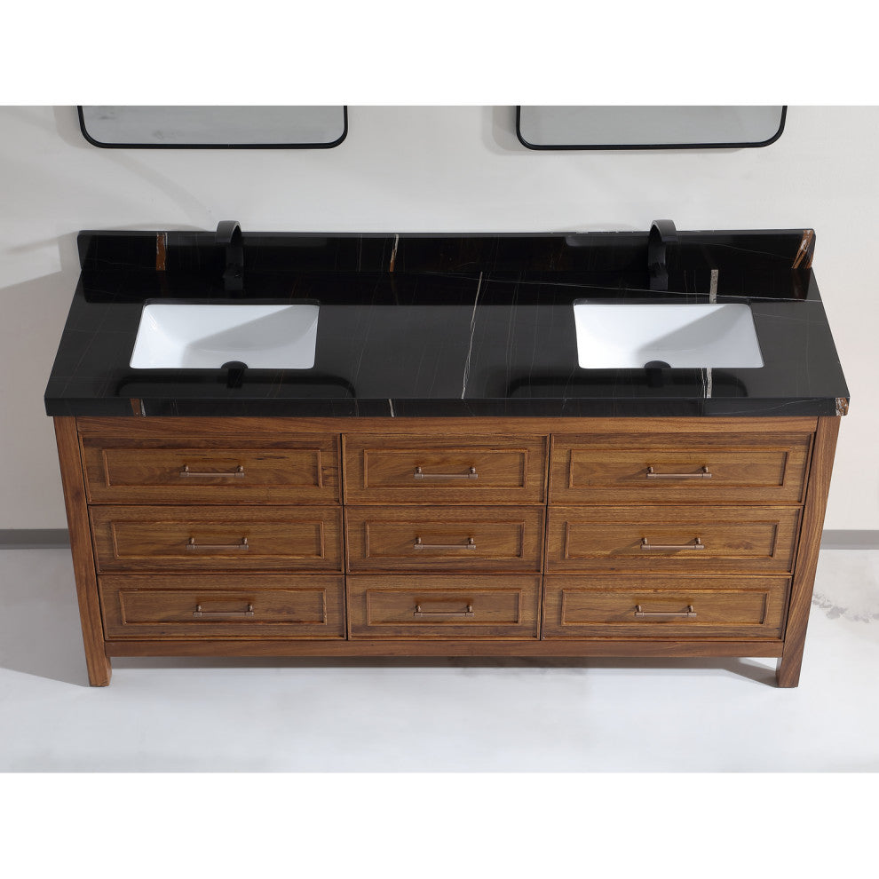 WK2428-72-EW-B Vanity With Mirror, Sconce and Faucet Included