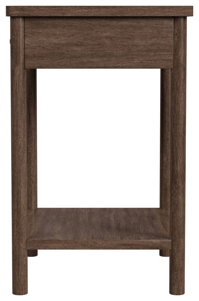 Lennon 1 Drawer Rounded Leg Nightstand, Soft Brown
