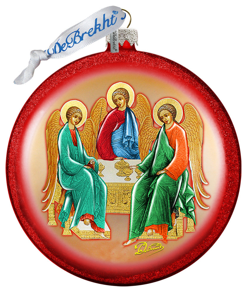 Hand Painted Scenic Glass Ornament Trinity