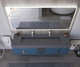 CastelloUSA Nile 72" Wall Mounted Bathroom Vanity Set, Blue, Gray Top, Gold Handles