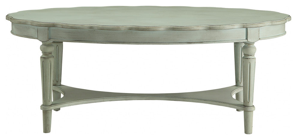 50"x28"x19" Antique Green Coffee Table