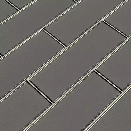 Champagne Bevel 4X12 Glass Subway Tile, 10 Sft