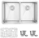 STYLISH 28"L x 18"W Undermount Kitchen Sink Double Bowl with Grids and Strainers