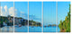 "St John Bay Panoramic View" Seashore Canvas Art, 5 Panels, 60"x28"