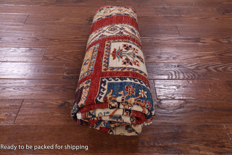 5' 0" X 6' 9" Handmade Persian Garden Design Wool Rug Q10657