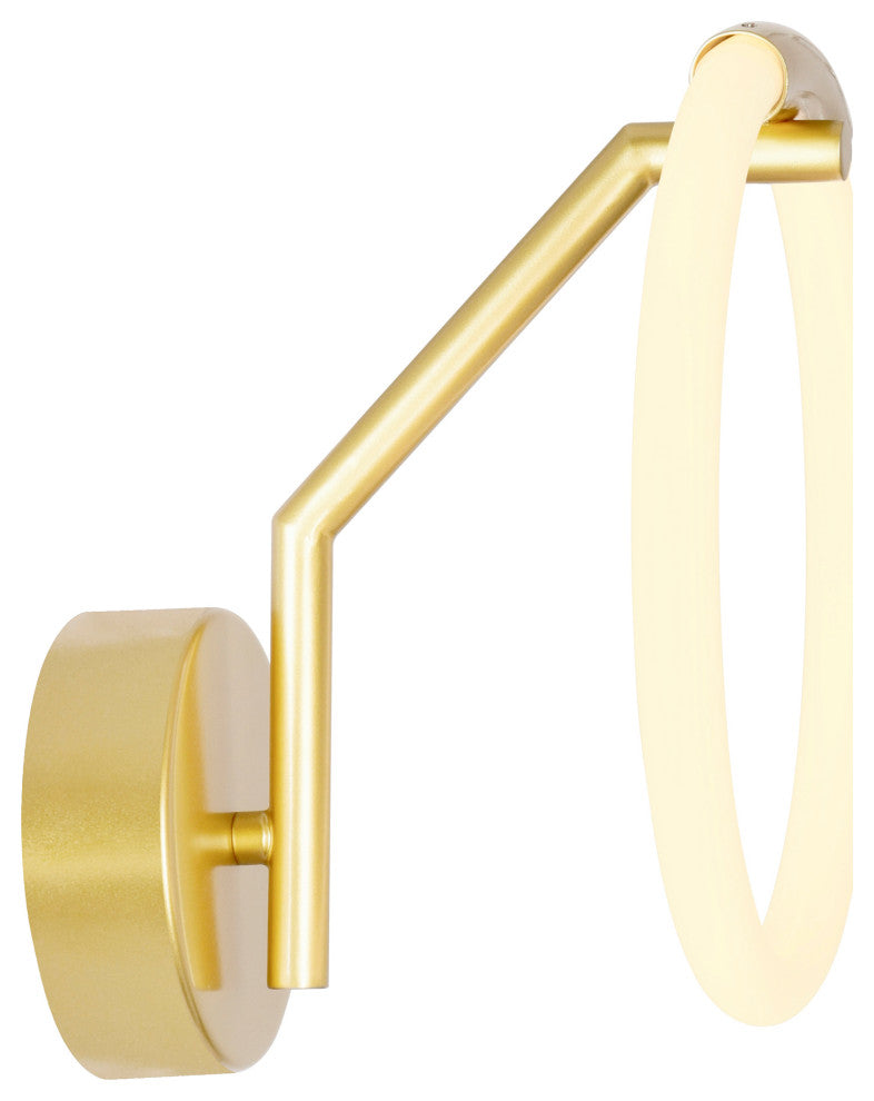 Hoops 1 Light LED Wall Sconce With Satin Gold Finish