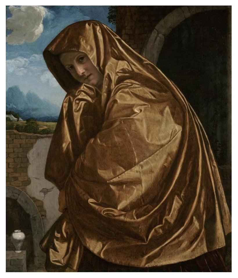 "Saint Mary Magdalene at the Sepulchre" Paper Art, 21"x24"