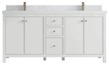 Chicago 72" Double Sink Bathroom Vanity, White 2" Empira Quartz