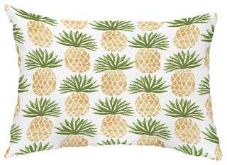 Pineapple Stripes 14"x20" Abstract Decorative Outdoor Pillow, Green