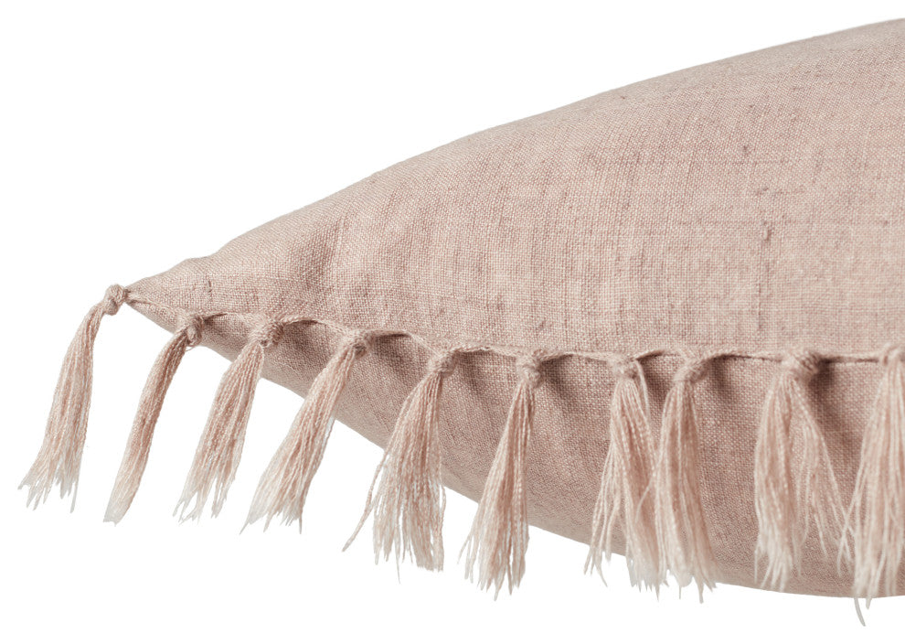 Jaipur Living Majere Solid Blush Poly Fill Pillow 13"X21" Lumbar