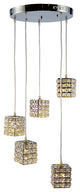 Artistry Lighting, LED Square Crystal Pendant 5-Light