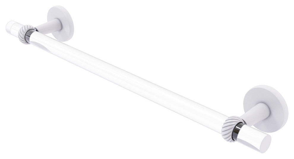 Clearview 30" Towel Bar with Twisted Accents, Matte White