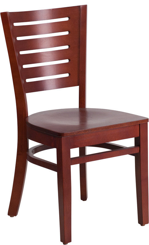 Dyersburg Wood Chair Slat Back Mahogany Wood Seat