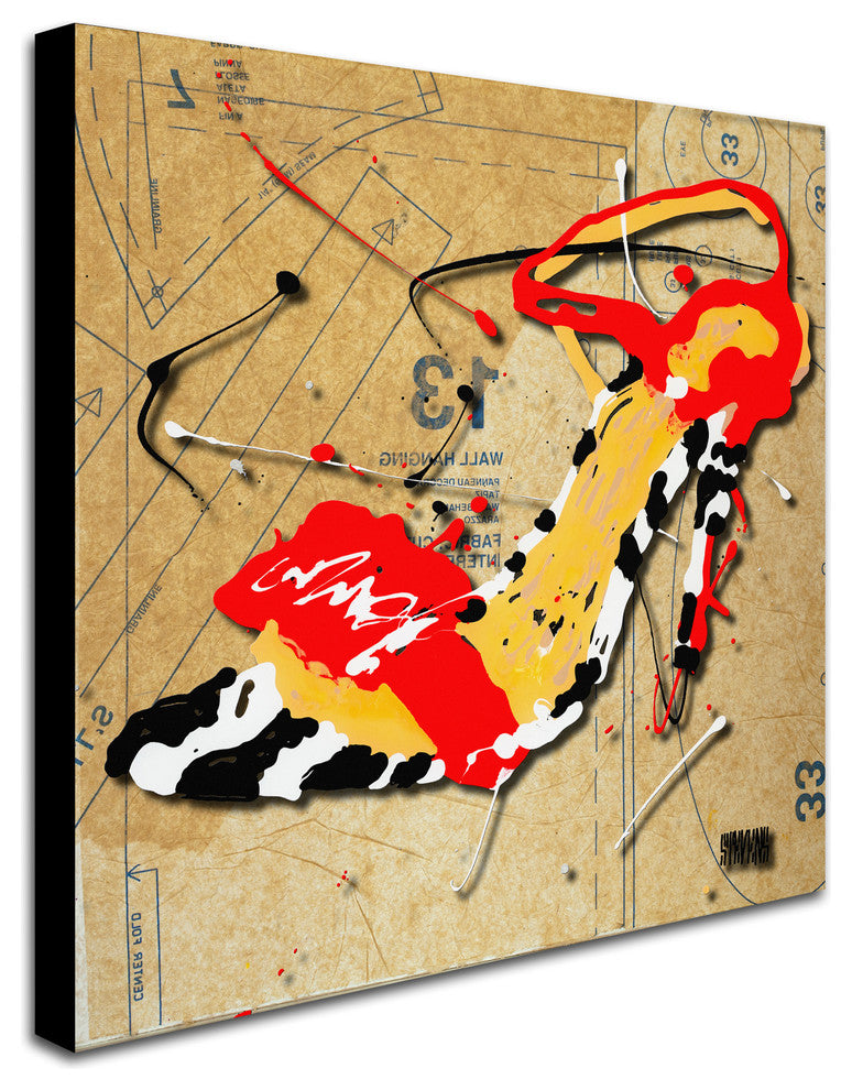 ''Zebra Heel Red'' Canvas Art by Roderick Stevens