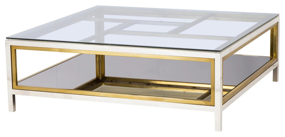 Sonder Living Windmill Glass-Topped Coffee Table