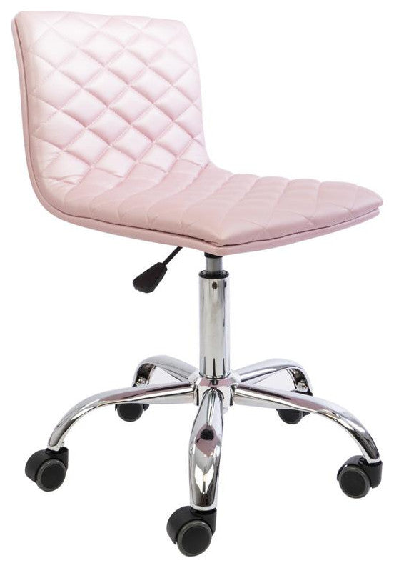 Eliza Diamond Quilted Vanity Chair, Rose Gold