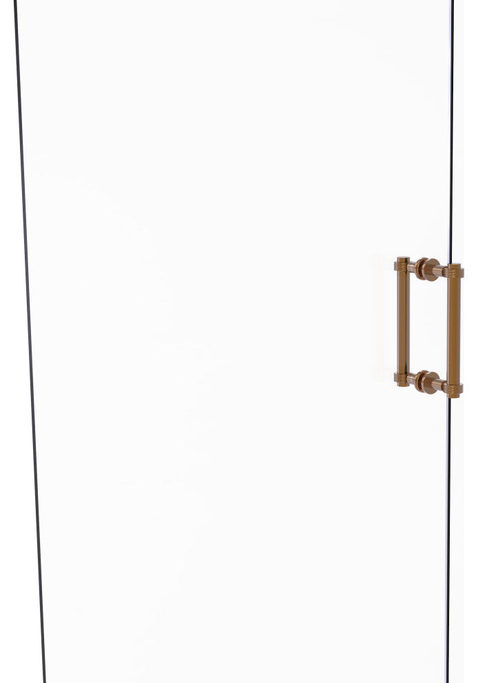 Contemporary 8" Grooved Accent Back to Back Shower Door Pull, Brushed Bronze