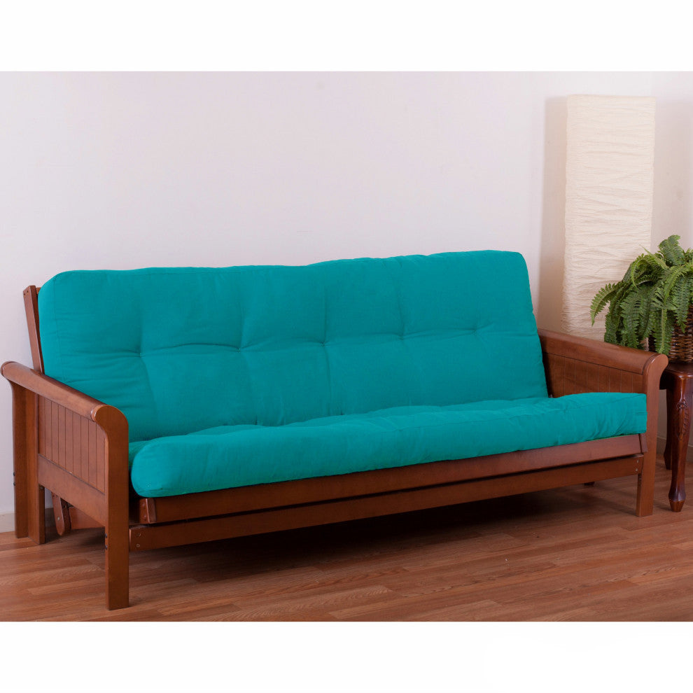 Blazing Needles Renewal 5" Twill Full Futon Mattress, Aqua Blue