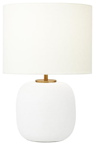 Fanny Wide Table Lamp, Matte White Ceramic