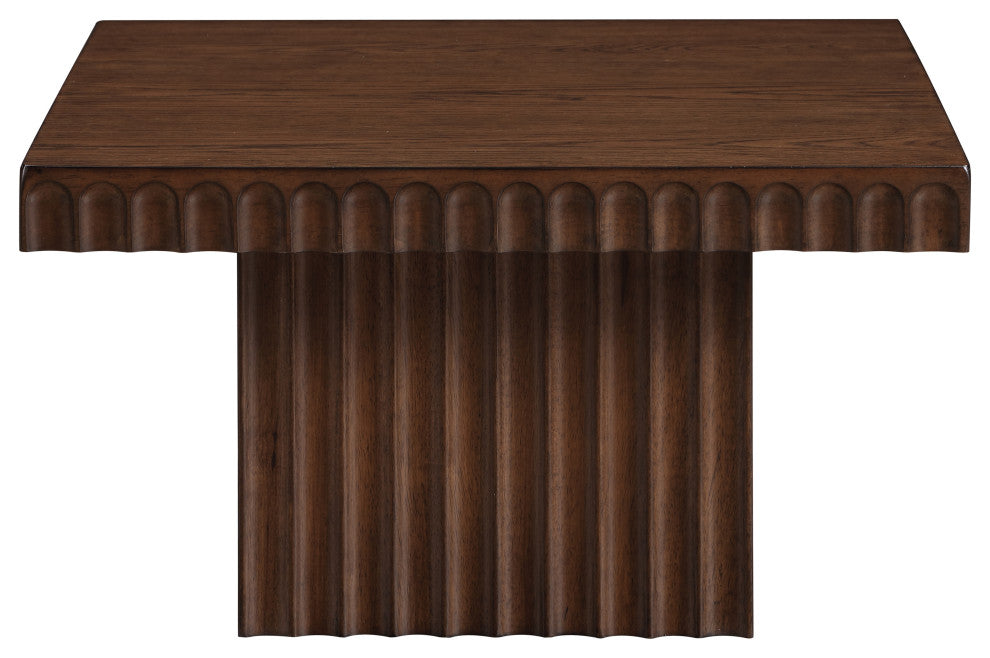 Spencer Oak Veneer Coffee Table, Brown, 12" H, 1 Piece