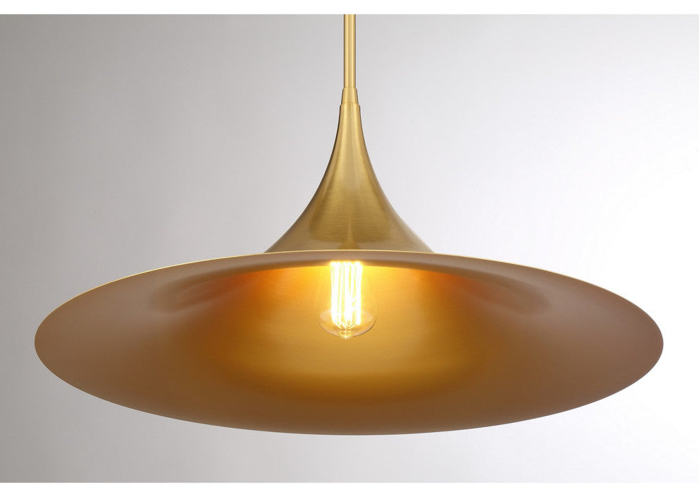 Bowdin 1-Light Pendant, Warm Brass