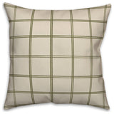 Cream and Green Check 18x18 Spun Poly Pillow