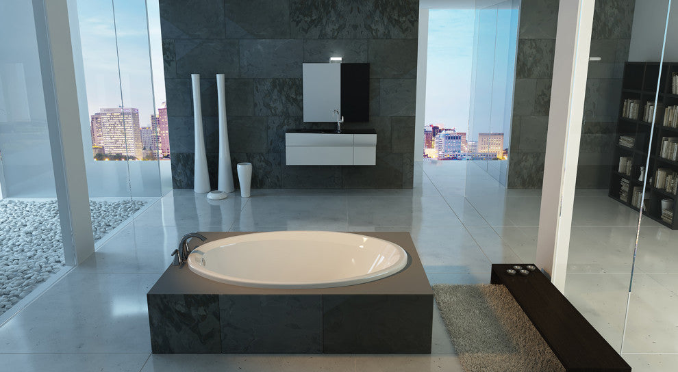 Malibu Avalon Oval Bathtub White, 60"x40"x18" Ada, Massaging Air Jet