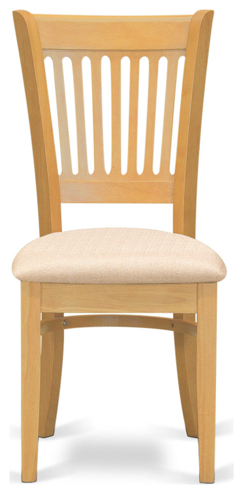 5Pc Dinette Set For Small Spaces, Table, 4 Chairs, Linen Fabic Seat, Oak