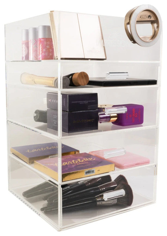 5-Tier Acrylic Makeup Organizer With Open Top