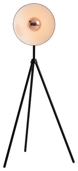 Apollo Floor Lamp, Black/Copper, Black Metal