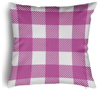 Buffalo Plaid Accent Pillow With Removable Insert, Orchid, 24"x24"