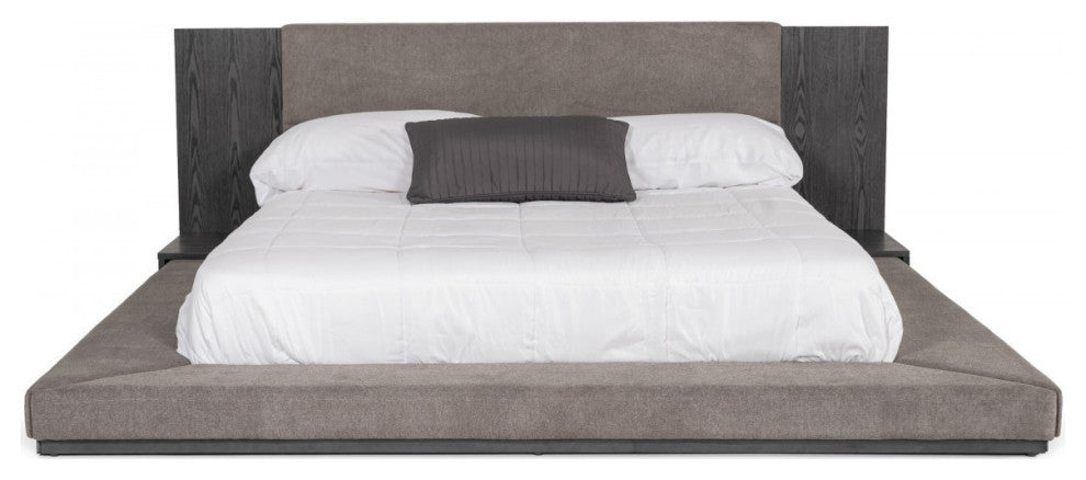 Nova Domus Jagger Modern Gray Bed, Gray Wash/Charcoal, Eastern King
