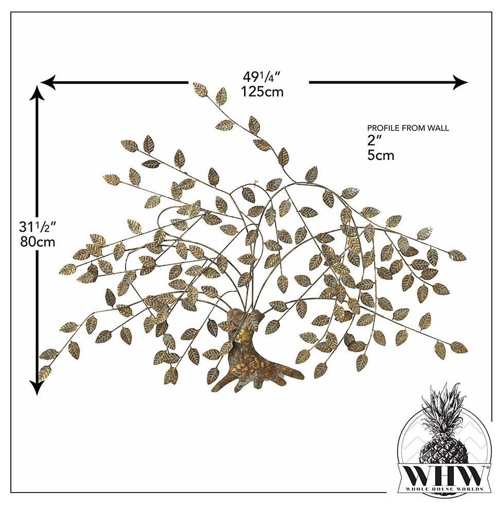 Leafy Branches Tree Wall Sculpture, 49.5 Inches