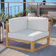 Lounge Corner Chair, White Natural, Teak Wood, Modern, Outdoor Hospitality