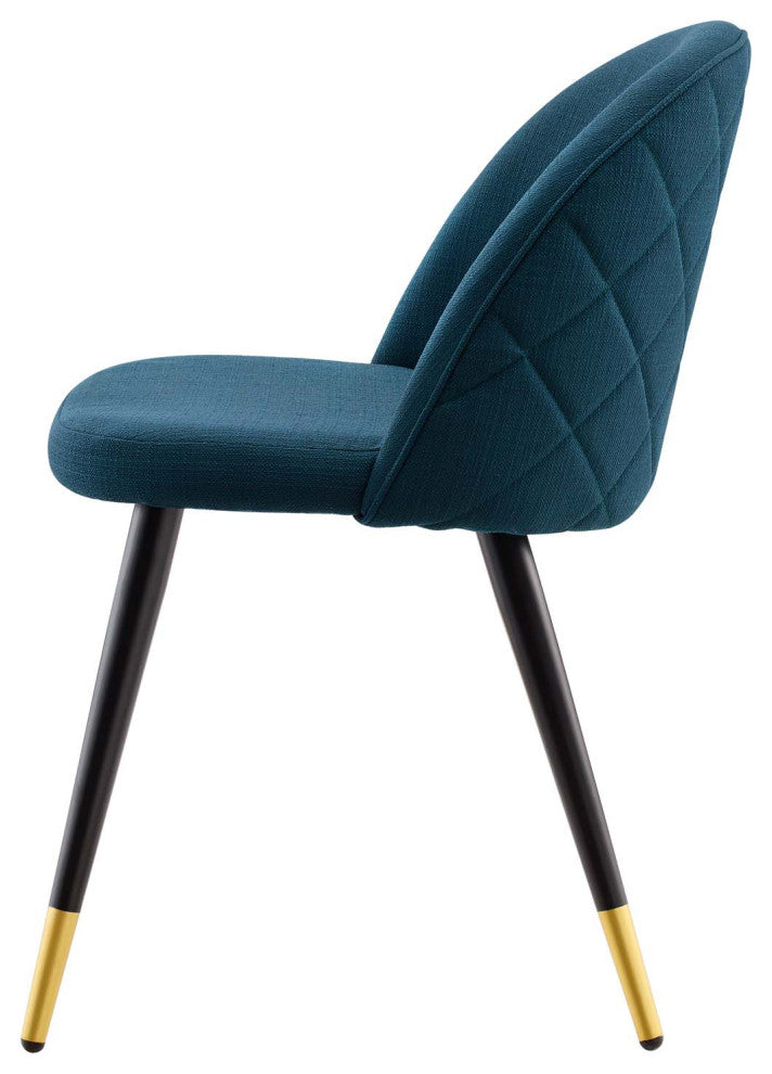 Side Dining Chair, Set of 2, Fabric, Navy Blue, Modern, Cafe Bistro Restaurant
