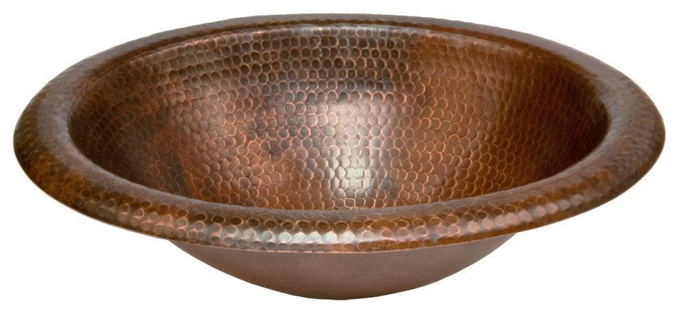 Premier Copper Products BSP2_LO18RDB 18" Self Rimming Copper Sink Package