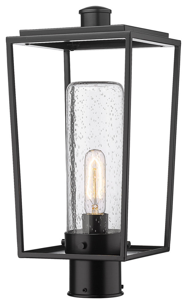 Z-LITE 594PHMR-BK 1 Light Outdoor Post Mount Fixture, Black