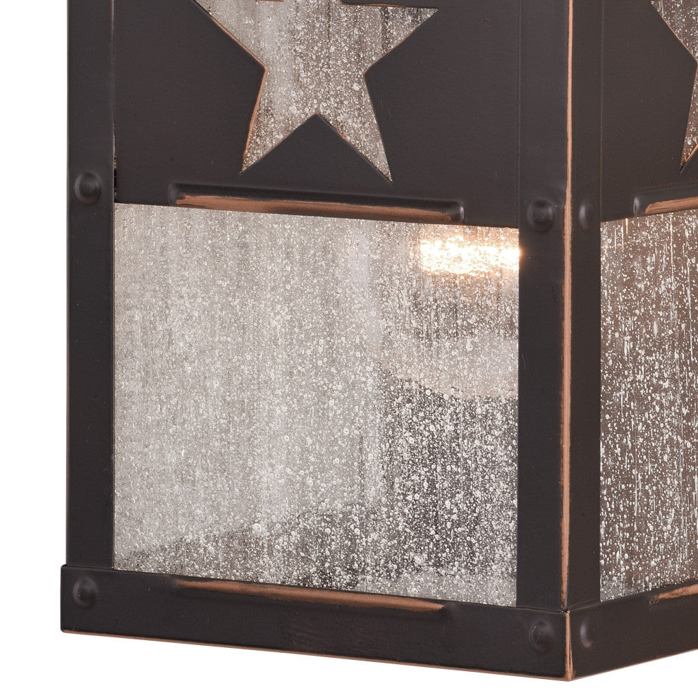 Ranger 1 Light Bronze Rustic Texas Star Outdoor Wall Lantern, 5-in W X 13-in H X 6-in D