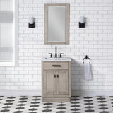 Chestnut 24" Bath Vanity, Grey Oak, Mirror, Oil-Rubbed Bronze Hardware